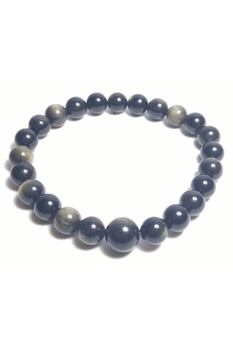 Mala wrist gold sheen obsidian san francisco zen center bookstore