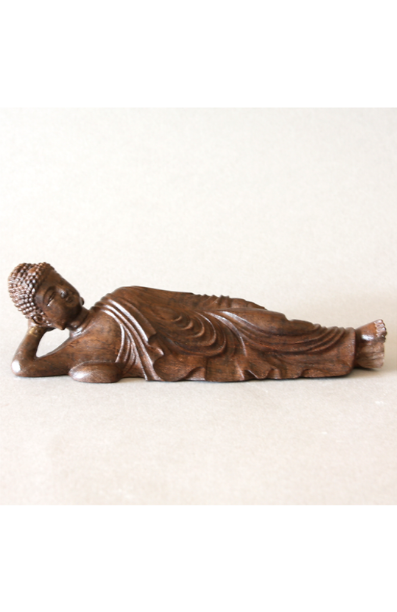 Statue reclining buddha wood san francisco zen center bookstore